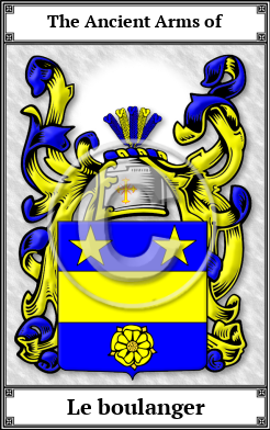 Le boulanger Family Crest Download (JPG)  Book Plated - 150 DPI